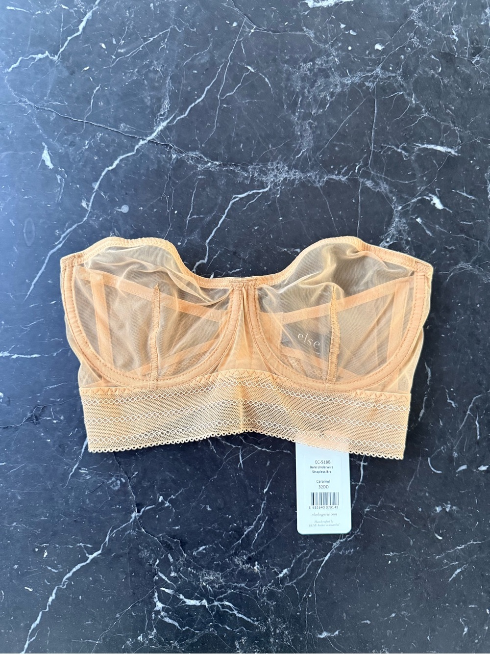 else Bare underwire strapless bra sheer in Caramel